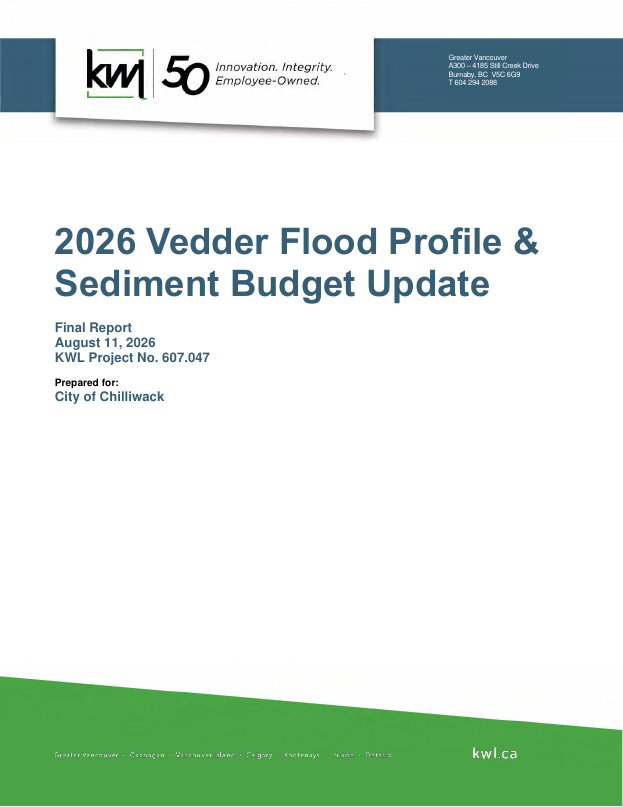 2026 Vedder Flood Profile & Sediment Budget Update (KWL)